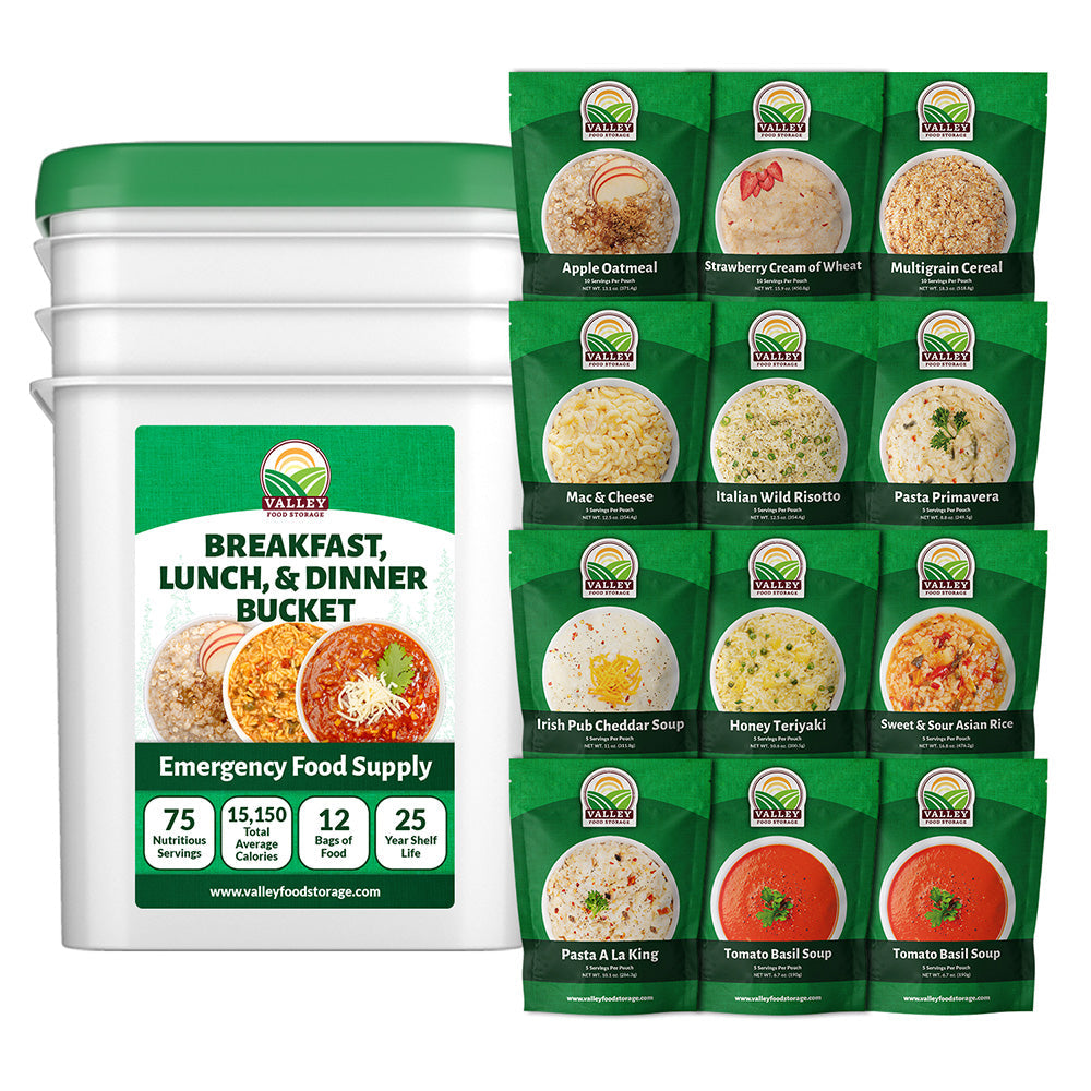 Breakfast Lunch & Dinner Bucket From Valley Food Storage