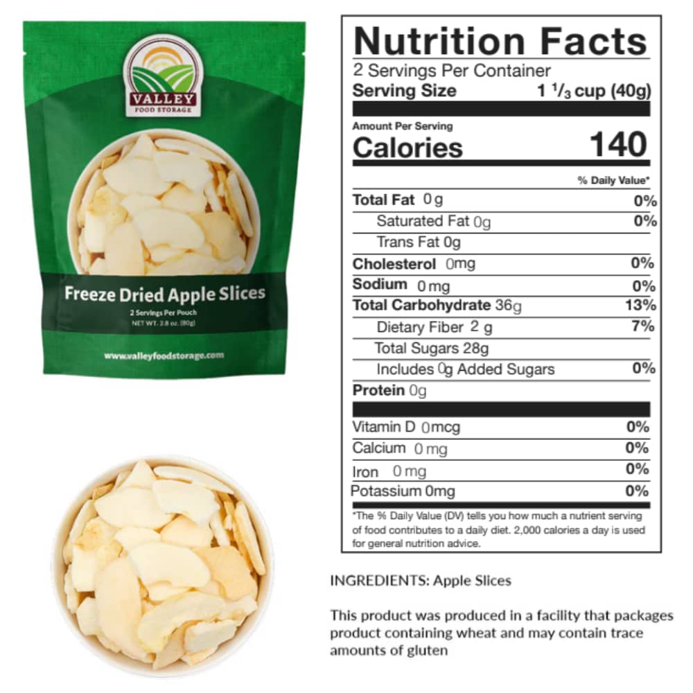 Freeze Dried Apple Slices - 10 Pack Freeze Dried Apple Slices - 10 Pack From Valley Food Storage