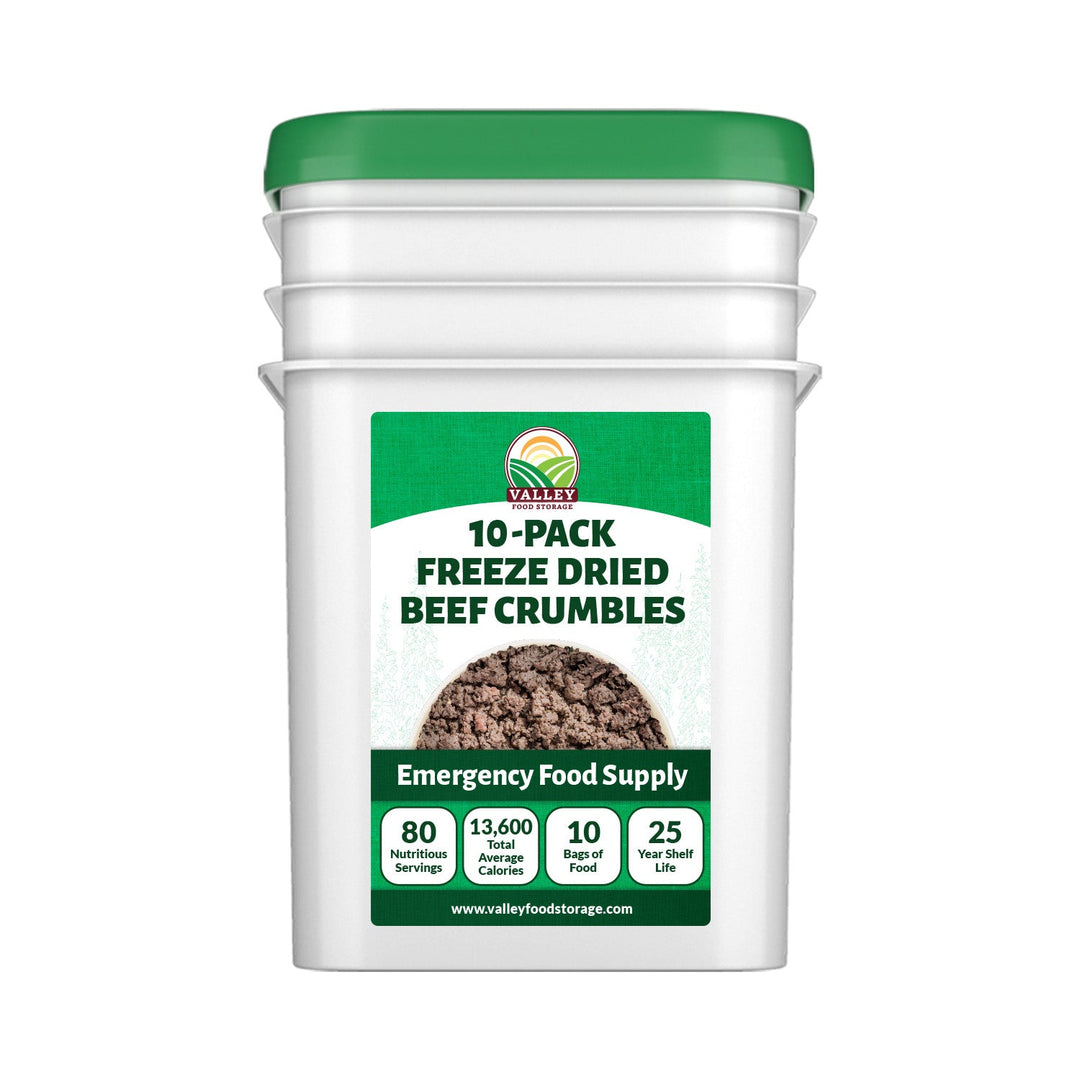10-Pack Freeze Dried Beef Crumbles 
