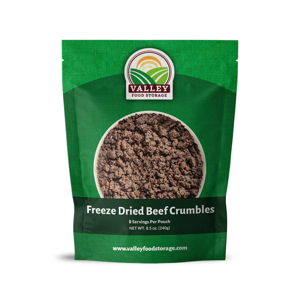 Freeze Dried Beef Crumbles From Valley Food Storage