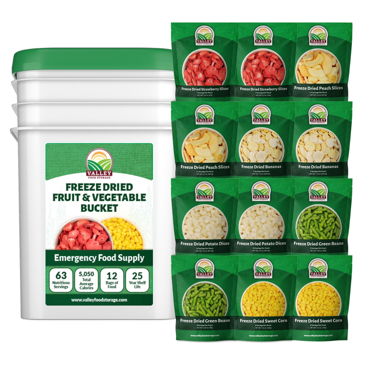 Freeze Dried Fruit &amp; Vegetable Bucket Freeze Dried Fruit &amp; Vegetable Bucket From Valley Food Storage