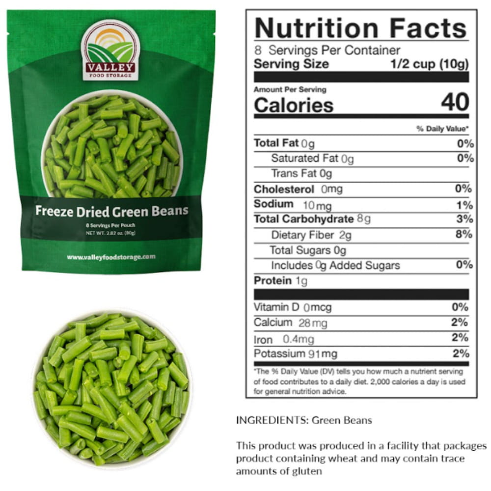 Freeze Dried Green Beans Freeze Dried Green Beans From Valley Food Storage