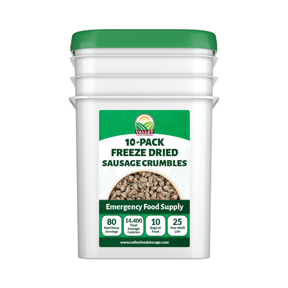 10-Pack Freeze Dried Sausage Crumbles 