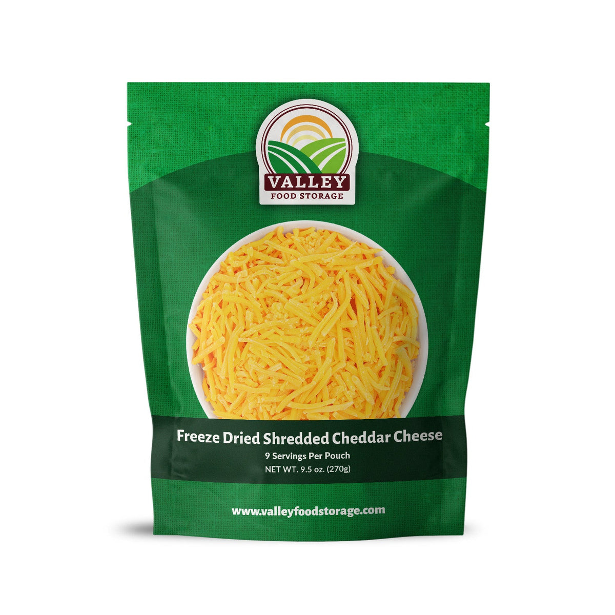 Freeze Dried Shredded Cheddar Cheese From Valley Food Storage