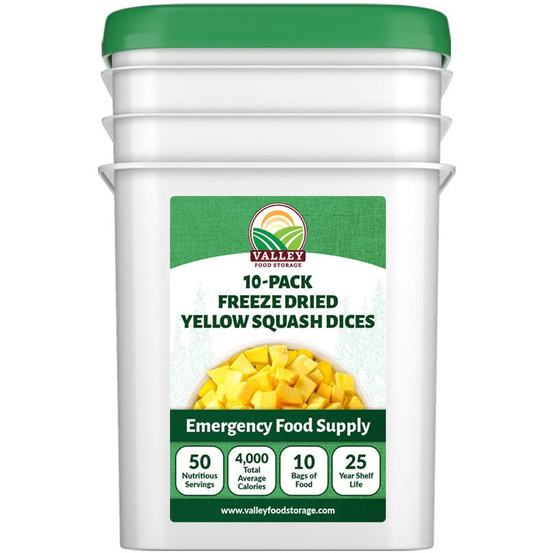 Freeze Dried Squash | 10 Pack + Bucket From Valley Food Storage