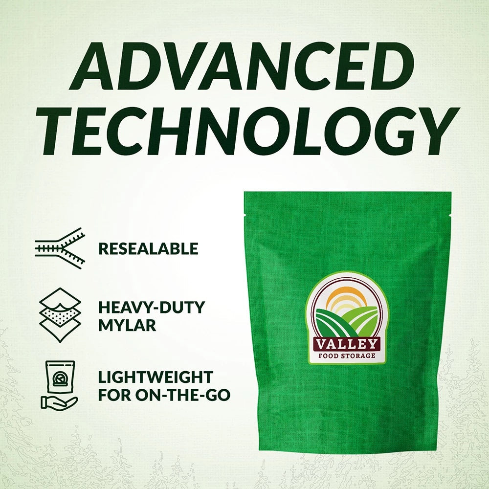 Advanced Technology: Resealable, Heavy-Duty Mylar, Lightweight for on-the-go