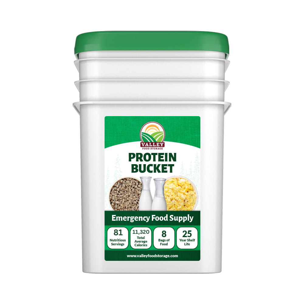 Premium Protein Bucket With Freeze-Dried Meat Premium Protein Bucket With Freeze-Dried Meat From Valley Food Storage