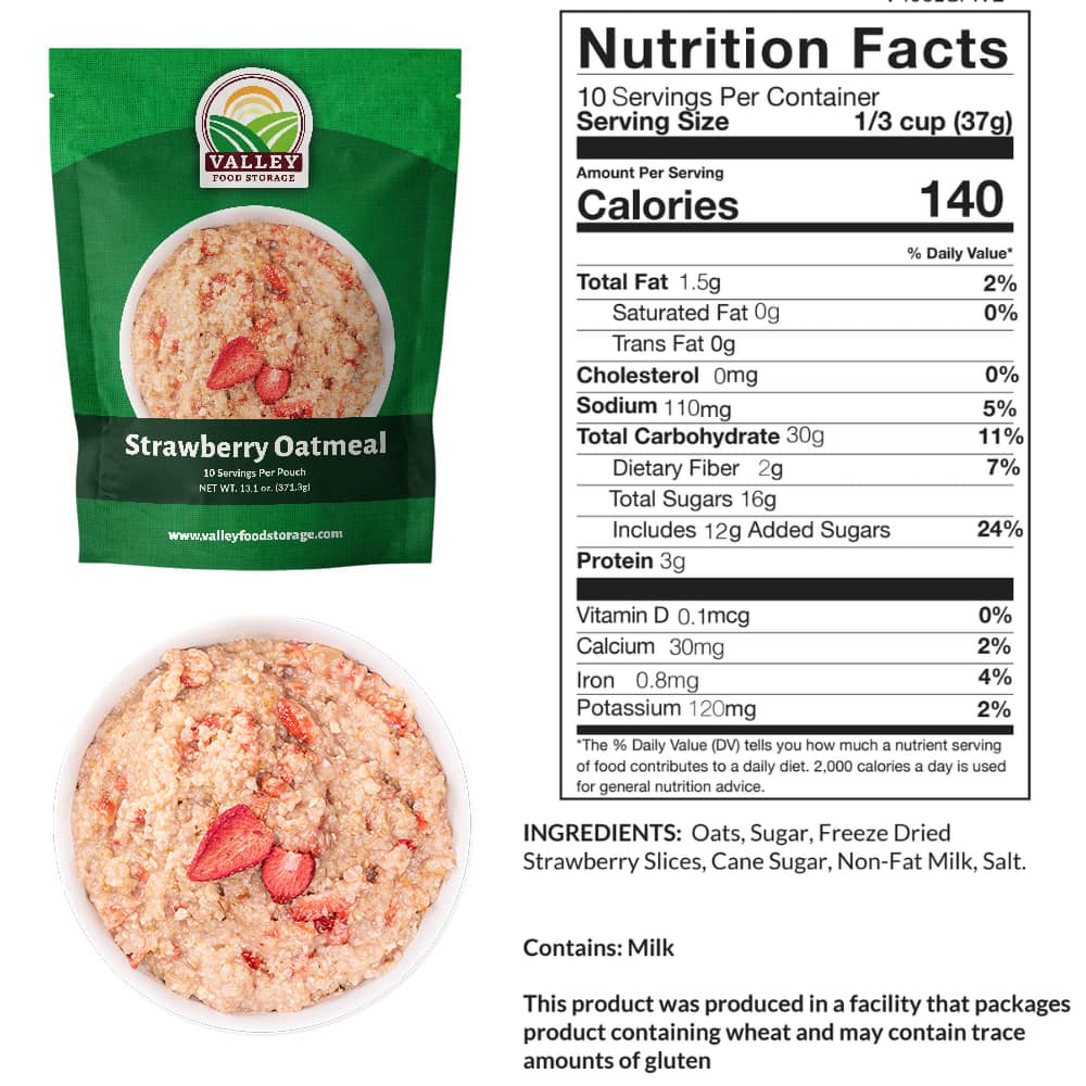Strawberry Oatmeal Strawberry Oatmeal From Valley Food Storage