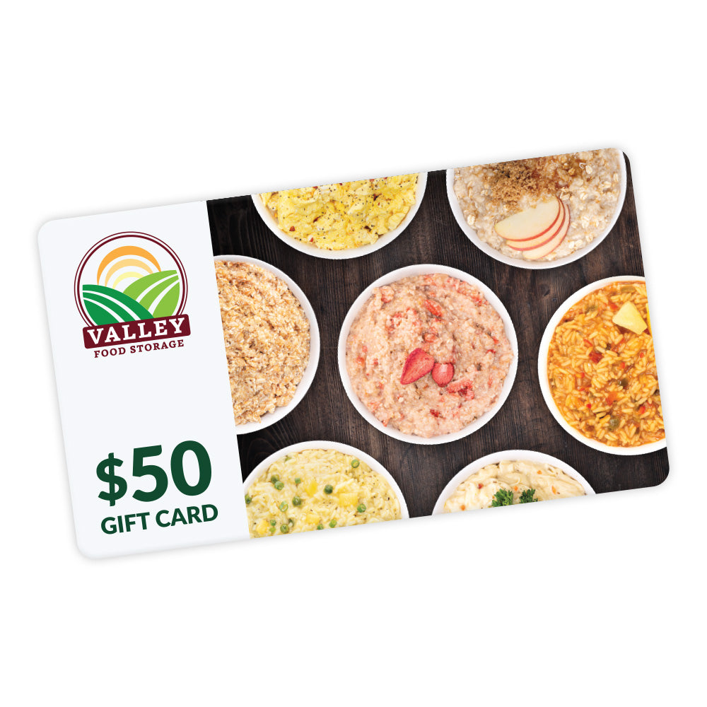 $50 Valley Food Storage Gift Card Gift Card From Valley Food Storage