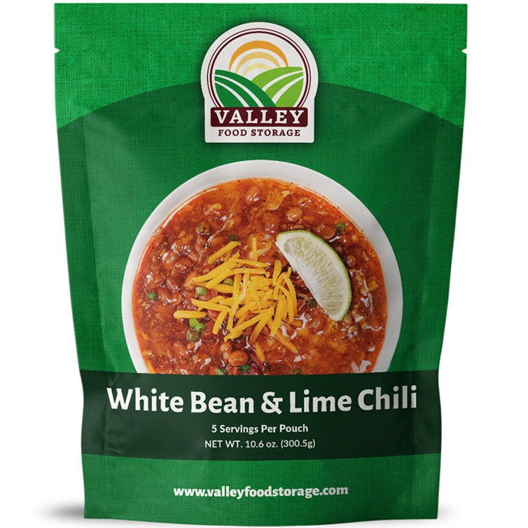 White Bean and Lime Chili | 10 Pack + Bucket ENTREE From Valley Food Storage